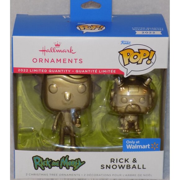 Funko POP! Rick and Morty - RICK & SNOWBALL Hallmark Christmas Ornament (Gold) - Picture 7 of 8